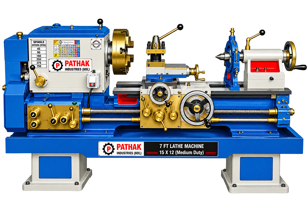 7 FT 15 X 12 Medium Duty Lathe Machine