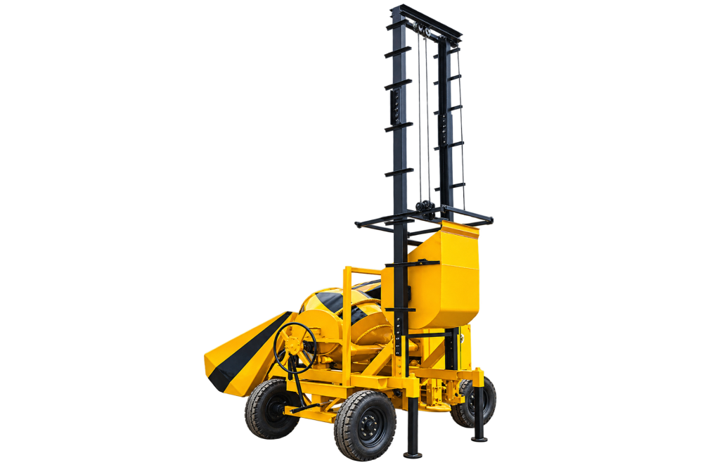 Concrete Mixer With Hoist and Lift